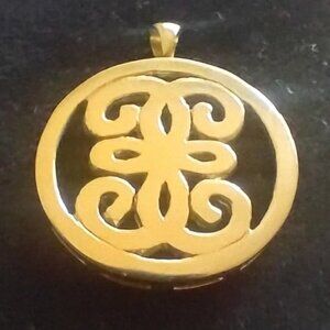 18K Solid Yellow Gold PENDANT CHARM "SUCCESS" AMULET 8g 25mm ALEXA SIDARIS NEW
